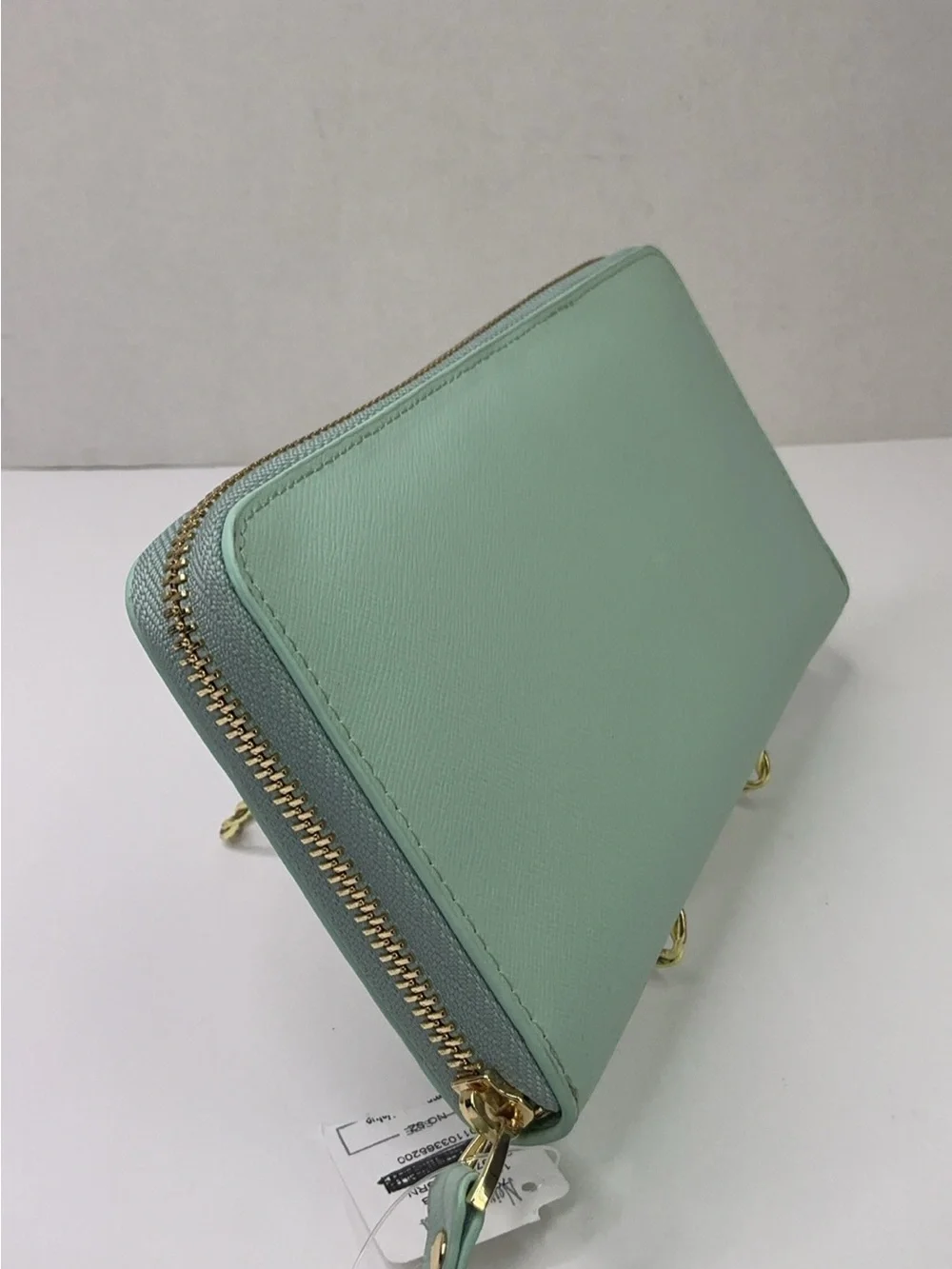 Neiman Marcus light green Saffiano Wallet